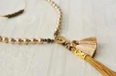 【週末限定値下げ】2way コットンパール タッセルネックレス