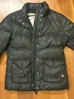トミーヒルフィガーデニム ダウンジャケット ブラック Sサイズ（イタリア購入）