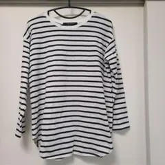 Lugnoncure 白黒ストライプ 長袖Tシャツ