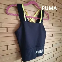PUMA クロスストラップ タンクトップ ブラック/イエロー