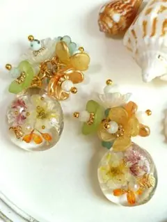 ❤sale❤9896 手染めアクリルビーズ 天然石 鈴丸 ドロップ パーツ