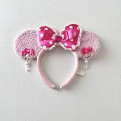 ディズニー ミニー イヤリング ピンク カチューシャ レース