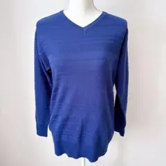 【CINEMA CLUB】シネマクラブ　Vネック 薄手ニットセーター　M