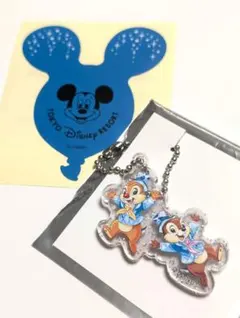 ディズニーシー 25周年　アクリルチャーム チップとデール バルーンシール