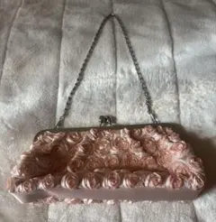 パーティ バック　ピンク　ローズ　がま口　結婚式　同窓会