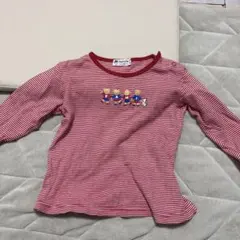 Familiar 赤白ストライプ Tシャツ 80サイズ