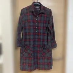 Sunny doudou チェック柄シャツワンピース