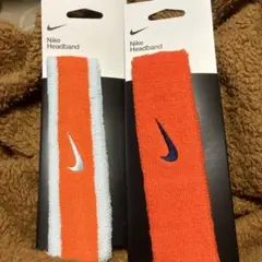 Nike ヘッドバンド オレンジ/ホワイト セット
