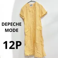 【12P】DEPECHE MODE 刺繍入りシャツワンピース　黄色　イエロー