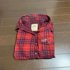 Hollister 赤青チェック 長袖ネルシャツ