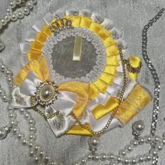 【 No.10 黄 × 白 】 色違い◎ 痛ロゼット ハンドメイド