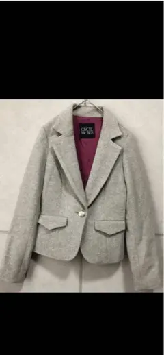 セシルマクビー テーラードジャケット グレー 羽織り カシミア