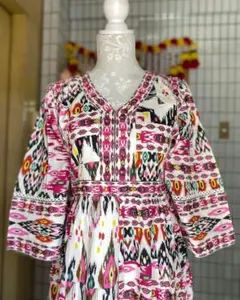 新品 Freada インド綿 花柄ピンクロングワンピース定価12,980円 - メルカリ