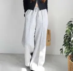 しまむら　センタープレススウェットパンツ　グレー