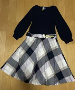 ブルーレーベルクレストブリッジ　チェックドッキングワンピース