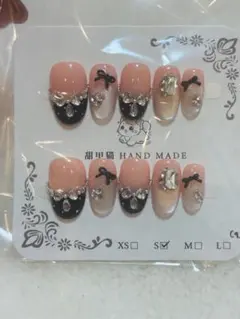 ①ネイルチップ5点セット（Sサイズ／オーバル）韓国 ガーリー