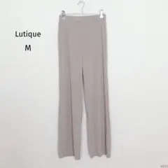 ルティーク|ゴムウエストプリーツパンツ【M】紐なし 軽量 伸縮性 楽ちん 可愛い