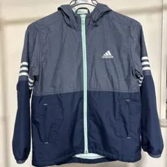adidas フード付きジャケット グレー/ネイビー