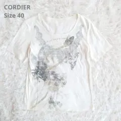 CORDIER 半袖 Tシャツ 蝶柄 白 40のサムネイル