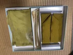 帯締め、帯揚げ、重ね襟セット ①黄緑色