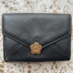 極美品】MARY QUANT シーリングデイジーレター ミニウォレット 黒