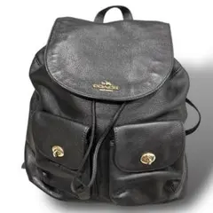 極美品 COACH コーチ リュック バッグパック レザー ブラック 大容量