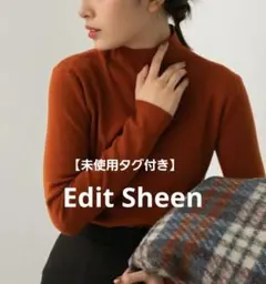 【未使用タグ付き】Edit Sheen プチハイネック ニット オレンジ Ｍのサムネイル
