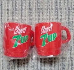 【新品・2個セット】  7UP セブンアップ レッド スタッキング マグ