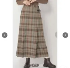 studio CLIPチェックプリーツスカート　グレージュチェック Lサイズのサムネイル