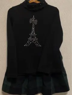 10%セール！キラキララインストーン♡エッフェル塔デザイン長袖タートルカットソー