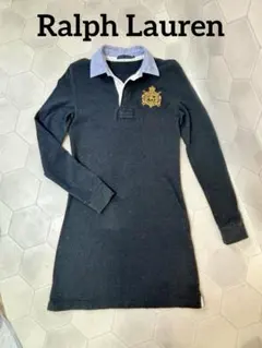 ラルフローレン ロングシャツ ワンピース　ポロシャツ　M グレー