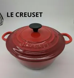 LE CREUSET ル・クルーゼ 鋳鉄 両手鍋 レッド - メルカリ