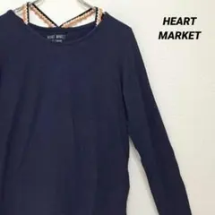 ハートマーケット 長袖 無地 Tシャツ 紺 F フリー ストラップのサムネイル
