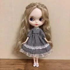 ブライスアウトフィット★アイシードール★黒白チェックワンピース★