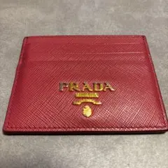 PRADA ピンク レザー カードケース