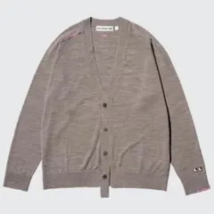 ⭐︎新品タグ付き⭐︎アニヤ×ユニクロ⭐︎メリノVネックカーディガン⭐︎ブラウン⭐︎XL⭐︎