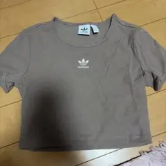 adidas レディース 半袖 リブTシャツ ブラウン