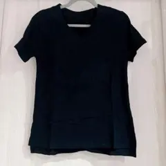 Tシャツ 黒 半袖 Vネック 無地 トップス ゆったり M 半そで シンプル