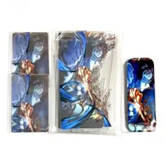 鬼滅の刃 無限列車 五周年記念くじ 猗窩座 アクスタ 缶バッジ カード セット