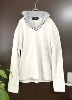 【一枚で可愛い♡】POLO ポロ　カットソー　ポロシャツ生地　ストライプ　M