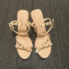 Esperanza エスペランサ スタッズ付きサンダル ピンク