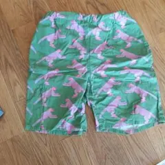 グリーン＆ピンク豹柄 ハーフパンツ 130サイズ