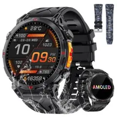 スマートウォッチ　丸型　通話機能　ChatGPT搭載　腕時計　Bluetooth