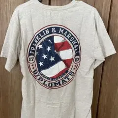 Champion Tシャツ アメリカ国旗デザイン グレー