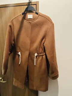 ウールコート キッズガールウエストドローストリングブラウンZARA 新品のサムネイル