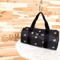 新品 レスポートサック ボストンバッグ ローズ＆ドット柄 黒 ピンク