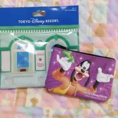 ディズニー　ポーチ　グーフィー　シークレット　チケット柄　①