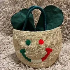 【極美品】　アジョリー　イタリア　かごバッグ　スマイル　にこちゃん　国旗モチーフ
