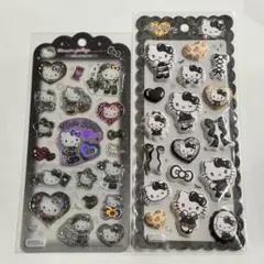 【新品】ハローキティ シール2枚セット　豹柄　平成レトロ　白黒