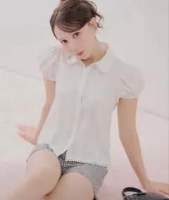 FEKETE】ドットフリルパフスリーブブラウス | Mercari